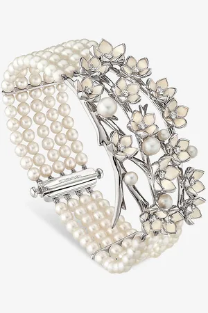 SHAUN LEANE Cherry Blossom , Diamond and Freshwater Pearl Bracelet