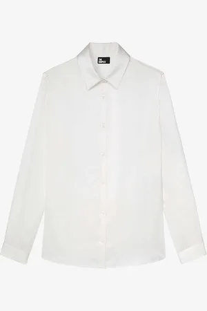 The Kooples Tonal-stitch Relaxed-fit Silk Shirt