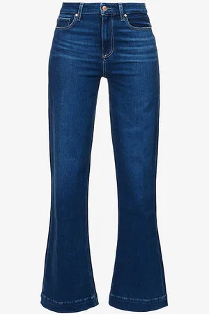 Paige Leenah Wide-leg Mid-rise Stretch-denim Jeans