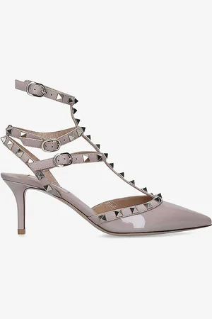 VALENTINO GARAVANI So Noir Stud-embellished Patent-leather Heeled Courts