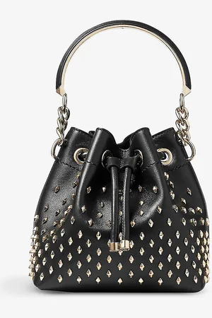 Jimmy Choo Bon Stud-embellished Leather Top-handle Bag