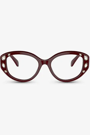 Swarovski Sk2006 Oval-frame Gem-embellished Acetate Optical Glasses