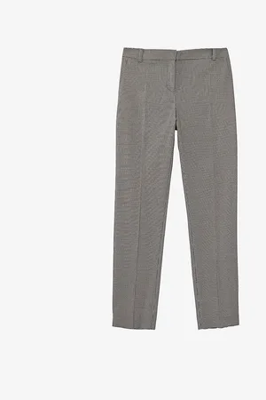 IKKS Houndstooth Slim-leg Mid-rise Stretch-polyester-blend Trousers