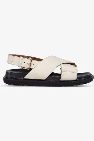 Marni Fussbett Crossover Leather Sandals