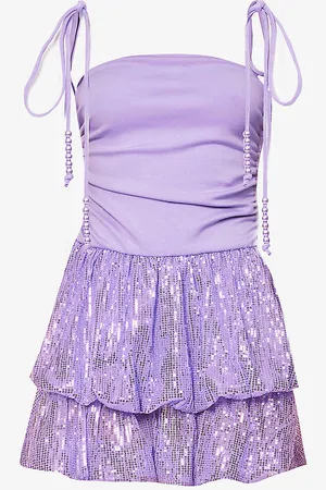 Amy Lynn Sequin-embellished Ruched Stretch-woven Mini Dress
