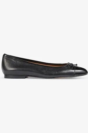 LK Bennett Kara Toe-cap Bow-detail Leather Ballet Pumps
