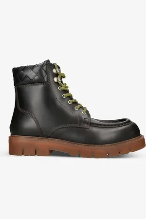 Bottega Veneta Intrecciato-cuff Leather Ankle Boots