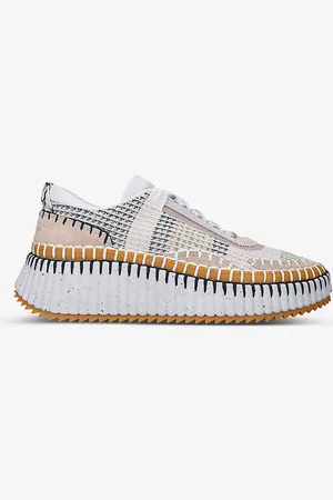 Chloé Nama Embroidered Suede and Recycled Mesh Trainers