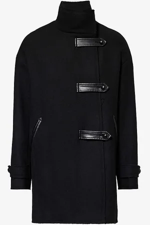 IKKS Roll-neck Regular-fit Wool-blend Coat