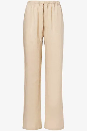 AEXAE Straight-leg Mid-rise Linen Trousers
