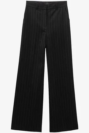 IKKS Pin-stripe Wide-leg High-rise Stretch-woven Trousers