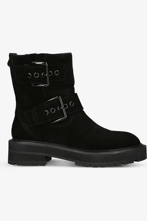 Kurt Geiger Hackney Buckle-embellished Leather Ankle Boots