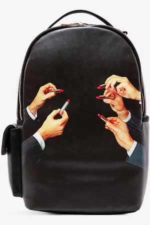 SELETTI Wears Toiletpaper Lipstick Graphic-print Faux-leather Backpack