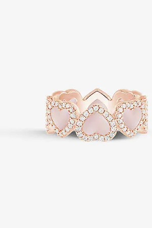 APM Monaco Full Heart 18ct -plated Metal Alloy and Cubic Zirconia Ring