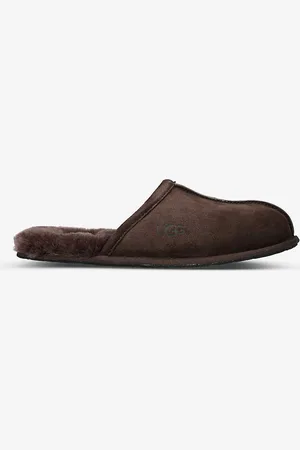 UGG Scuff Logo-embroidered Suede and Shearling Slippers