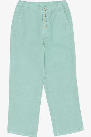 Caramel Erodium Round-pocket Linen Trousers 3-12 Years
