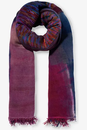 DIANORA SALVIATI Graphic-pattern Large Cashmere and Silk-blend Scarf