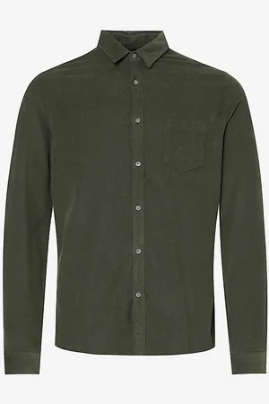 IKKS Patch-pocket Velvet-texture Regular-fit Cotton Shirt