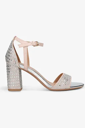 Kurt Geiger Faryn Bling Diamante-embellished Faux-leather Heeled Sandals
