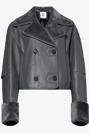 Vintage Look Oversized Faux Leather Bomber Jacket