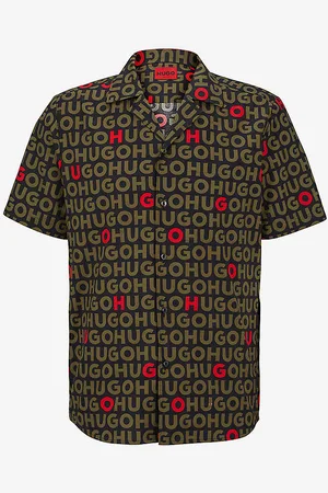 HUGO BOSS Logo-print Relaxed-fit Cotton Shirt