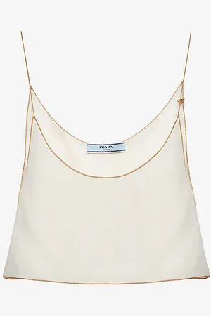 Prada Sablé Chain-embellished Woven Top