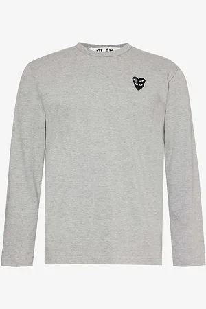 Comme des Garçons Overlap Heart-embroidered Cotton-jersey T-shirt