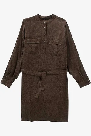 IKKS Jacquard-print Belted Woven Mini Dress