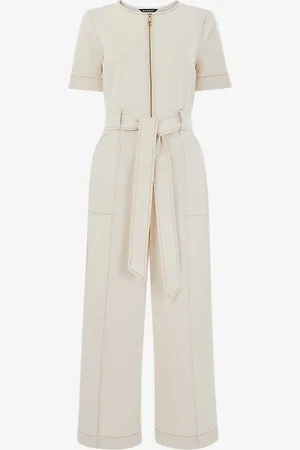 Whistles Cropped Denim Jumpsuit
