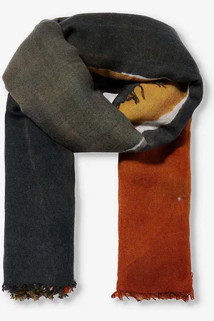 DIANORA SALVIATI Graphic-pattern Large Cashmere and Silk-blend Scarf