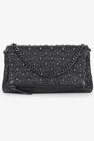 The Kooples Skull-embellished Quilted Small Leather Clutch Bag