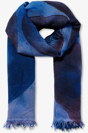 DIANORA SALVIATI Graphic-pattern Large Cashmere and Silk-blend Scarf