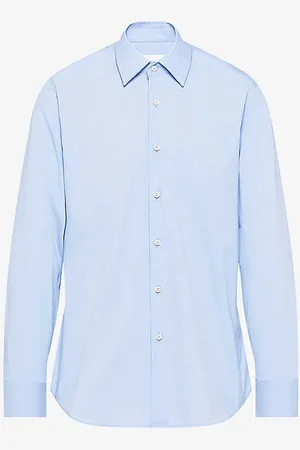 Prada Pearl-embellished Slim-fit Cotton-blend Shirt
