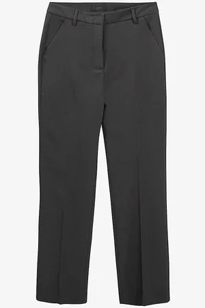 IKKS Birdseye-weave Straight-leg Mid-rise Stretch-woven Trousers