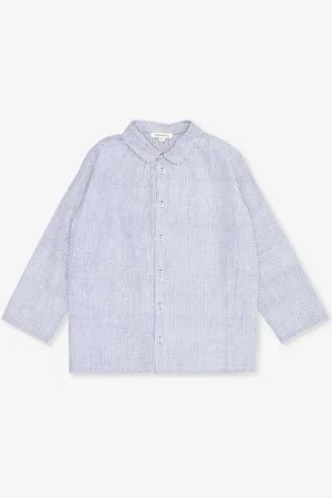 Caramel Aloe Stripe-pattern Long-sleeve Cotton Shirt 3-12 Years