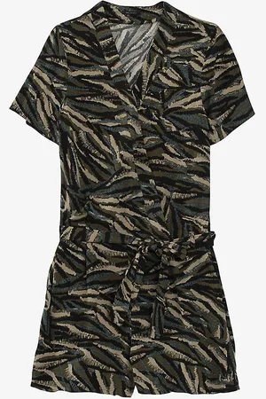 IKKS Camouflage Jungle-print Woven Playsuit