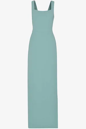 Whistles Mila Square-neck Stretch-recycled-polyester Maxi Dress