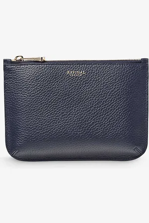 ASPINAL OF LONDON Ella Medium Logo-print Grained-leather Pouch