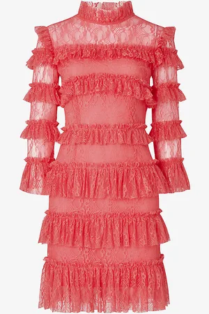 By Malina Carmine Ruffle-trim Woven Mini Dress