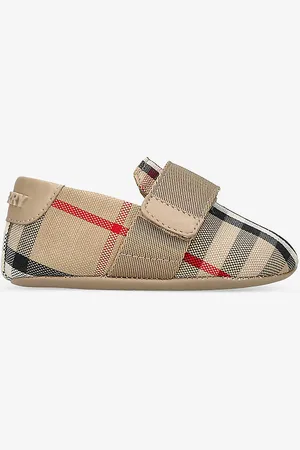 Burberry Josie Check-pattern Logo-debossed Canvas Trainers 0-6 Months