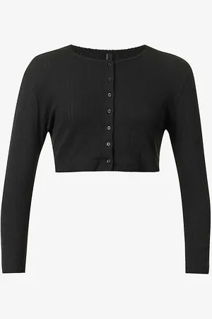 Cou Cou Intimates Pointelle Cropped Organic-cotton Cardigan