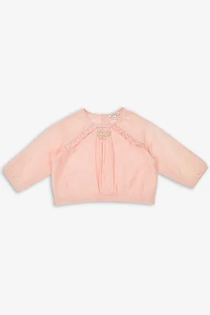 Caramel Krill Cropped Cotton-blend Blouse 3-12 Years