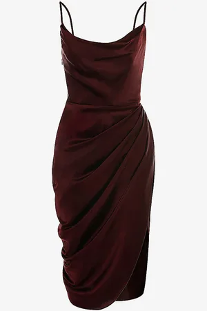 House Of Cb Reva Corset Satin Midi Dress