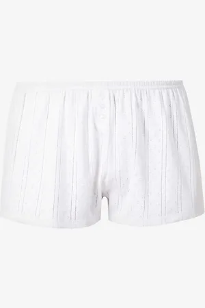 Cou Cou Intimates Pointelle High-rise Organic-cotton Shorts