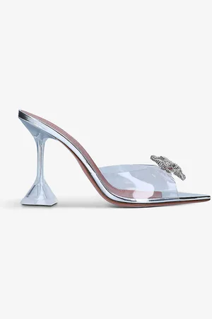 Amina Muaddi Rosie Glass Crystal-embellished Sling-back Pvc Courts