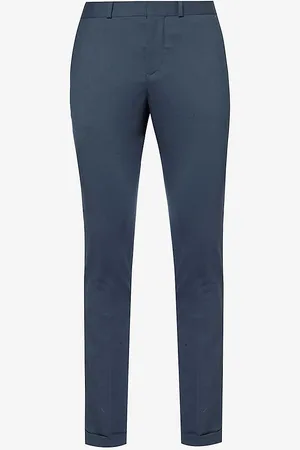 IKKS Brand-plaque Tapered-leg Mid-rise Stretch-woven Trousers