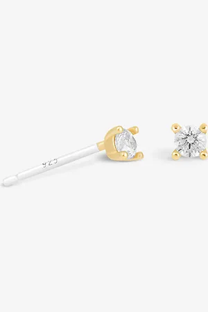 Astrid & Miyu Mystic Simple 18ct -plated Sterling Silver and Zirconia Stud Earrings