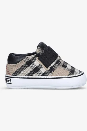 Burberry Romeo Checked Cotton Booties 0-12 Months