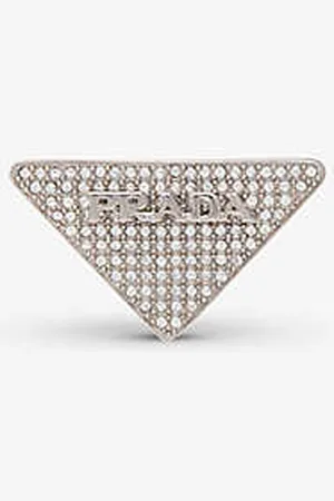 Prada Left Logo-embellished Sterling Silver and Single Stud Earring