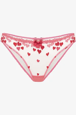 Agent Provocateur Cupid Heart-print Woven Briefs